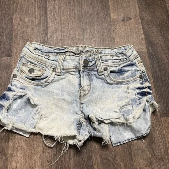 Wallflower Pants - Wallflower Denim Light Blue Distressed Jean Shorts Size 3